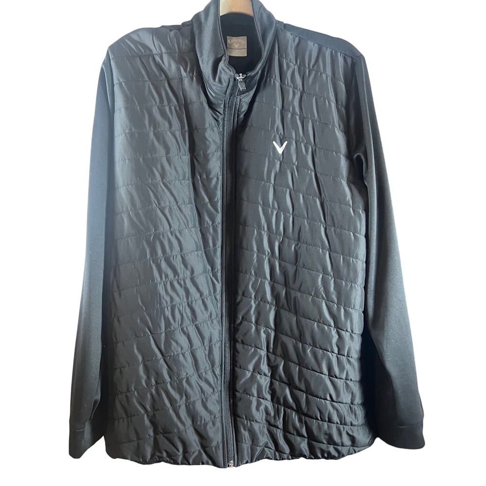 Callaway Mens Quilted Puffer Full Zip Golf Jacket Black‎ Size Large - Picture 2 of 6